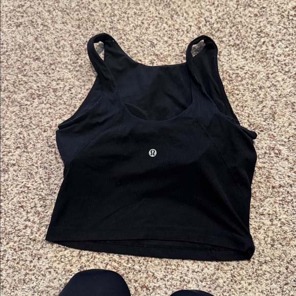Lululemon high neck align tank top black ribbed - Picture 2 of 5